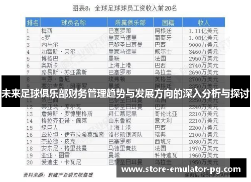 未来足球俱乐部财务管理趋势与发展方向的深入分析与探讨 未来足球俱乐部财务管理趋势与发展方向的深入分析与探讨
